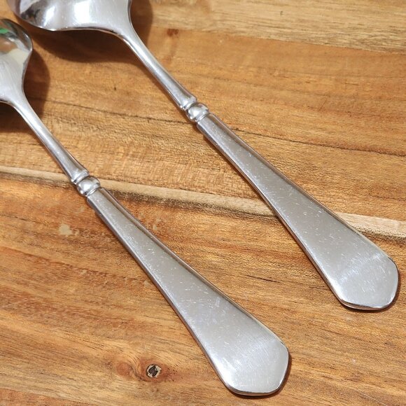 2 Mikasa French Countryside Oval Soup Spoons 7.75" stainless formal to casual - Picture 10 of 12